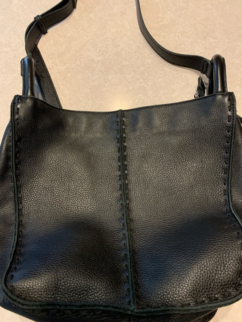 The Sak Black Leather Small Tote Bag